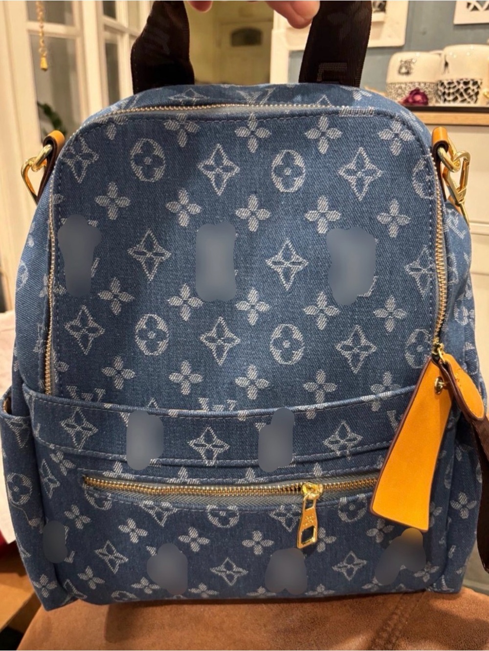 Denim Monogram Backpack in Blue